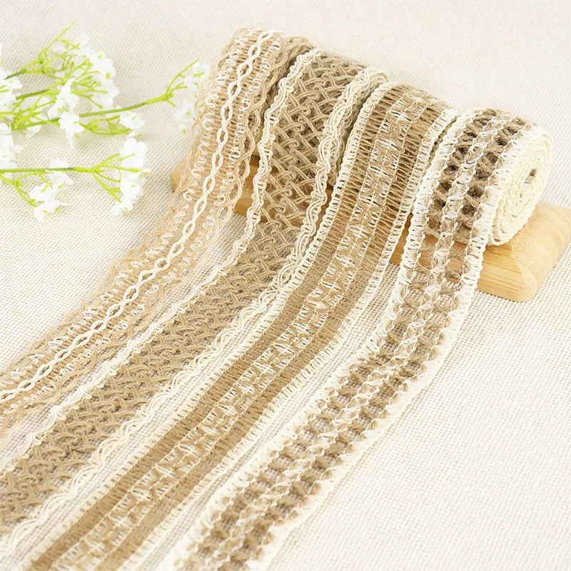 Tools & Accessories - Vintage Hand Woven Hemp Rope Decorative Lace Burlap Ribbon