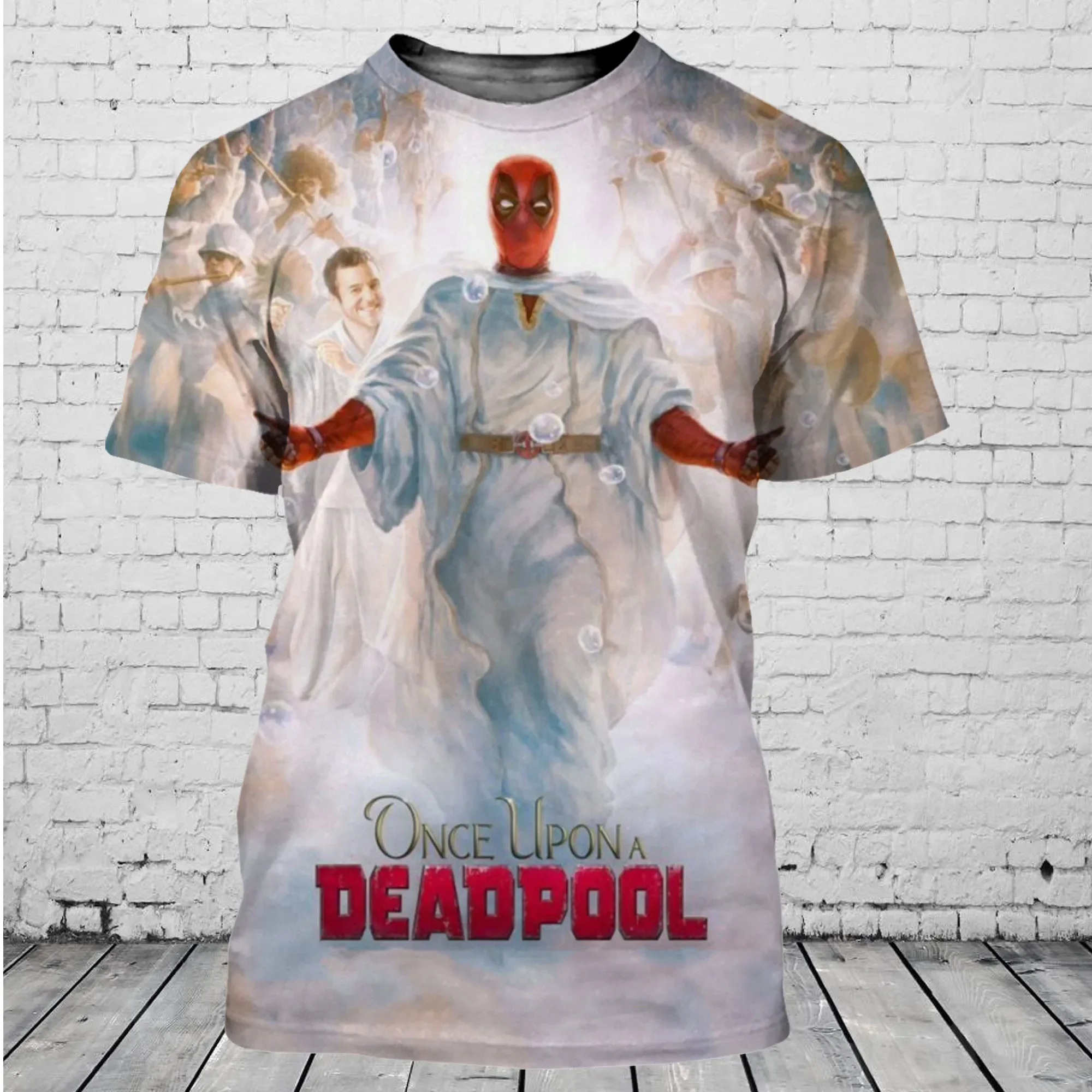 3D Print T-Shirt Summer Miniso Deadpool Men Women Short Sleeve Casual Style Casual Streetwear Tee Tops Cartoon 3
