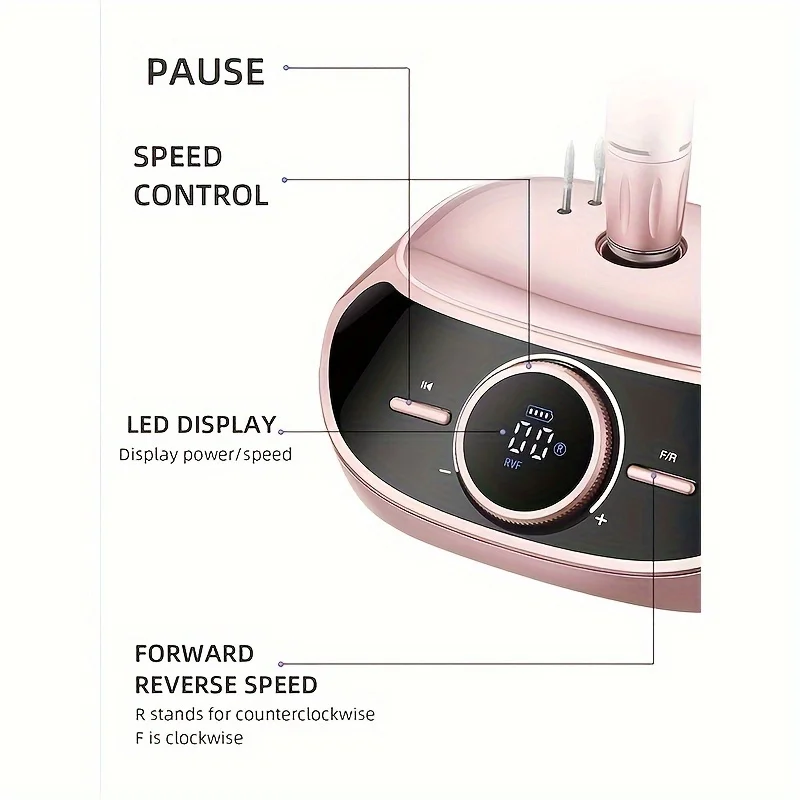 Professional Nail Drill 35000 RPM Nail Drill for Pedicure Manicure Machine Nail Art Salon Tools Nail Art Salon Manicure Machine 4