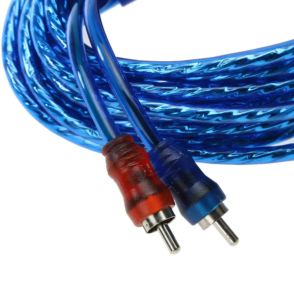 2 RCA to 2 RCA Plug Car Audio System Amplifier Braided High Definition Copper Cable 5 Meter for Home Cinema and Digital Stereo