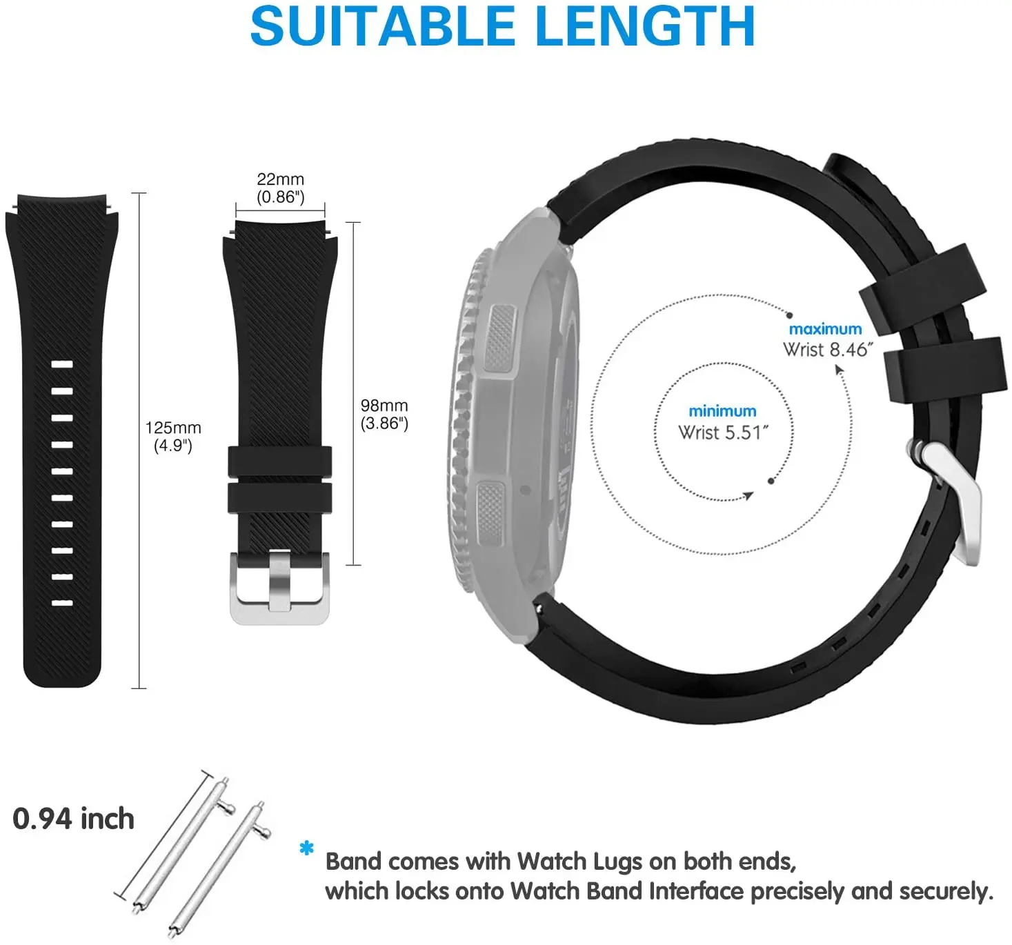 Silicone Wristband Bracelet for Smartwatches - Stylish Strap Replacement