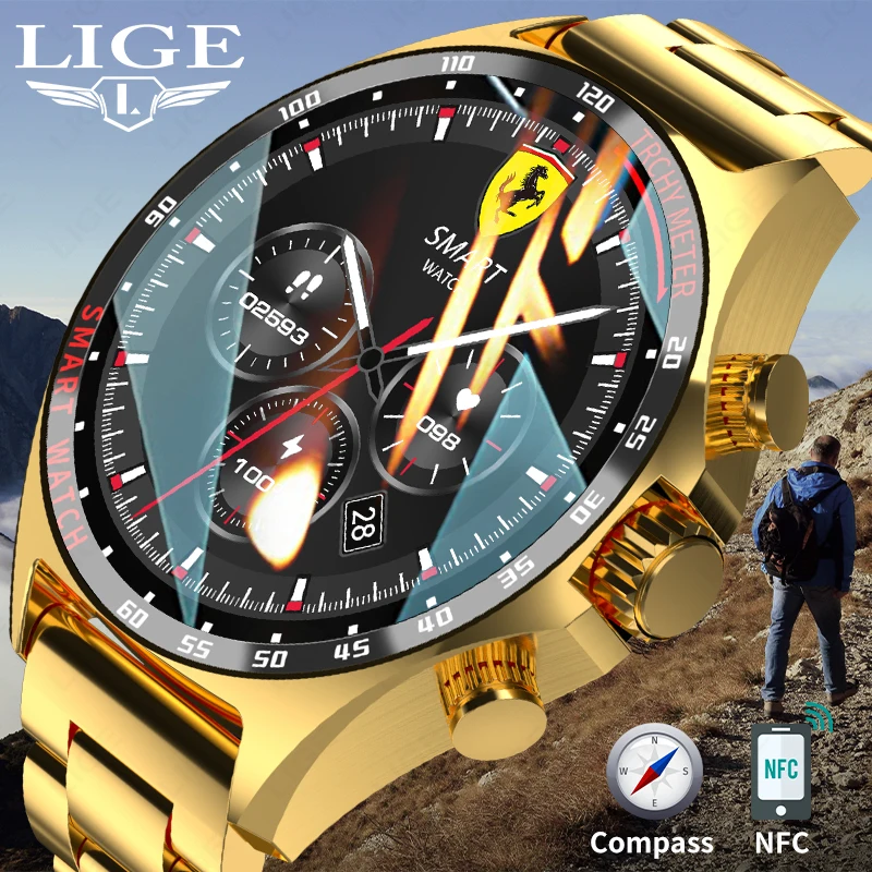 LIGE Orologio Casual Uomo MLG9839 | Al Quarzo Giapponese, Cassa In Acciaio, Cinturino In Pelle Marrone, Cronografo - 4