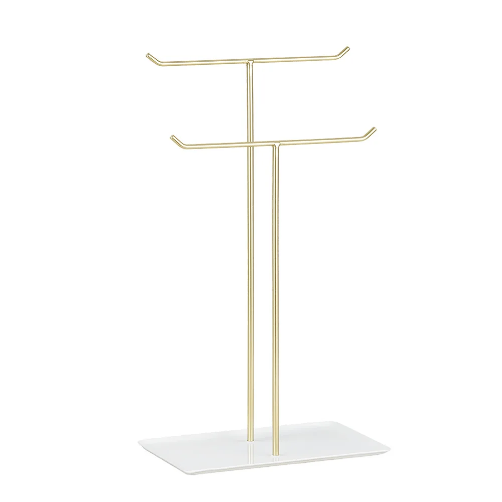 תמיכת שרשרת אסתטית מחזיק שרשרת שחור לבן מארגן שרשראות מתכת לעיצוב הבית