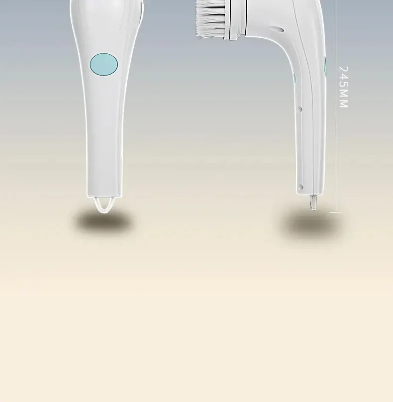 Powerful Wireless Cleaning Brush USB Rechargeable 5 Heads Effortless Scrub