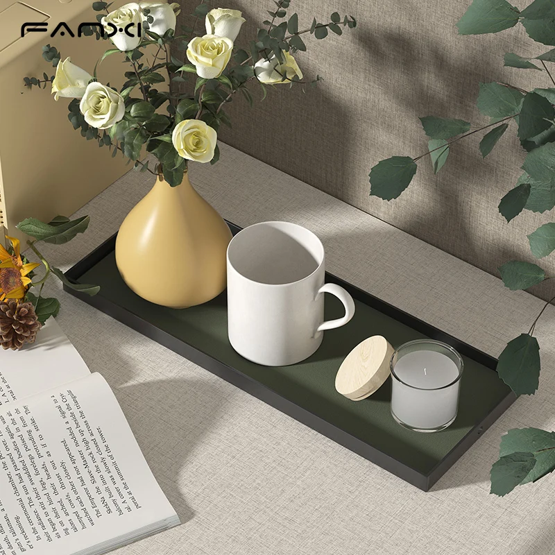 Table tray for storage Table cup tray Rectangular storage is suitable for tea sets, stationery, decoration Desk organizer