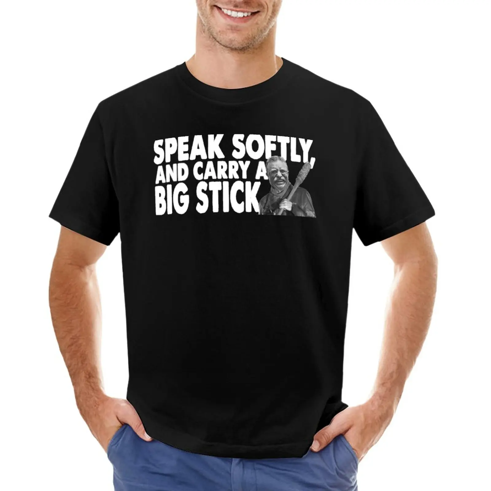 Negan Fart-Parla Dolcemente E Porta Un Grosso Bastone. T-Shirt Cute Tops Sublime Funnys Summer Top Abbigliamento Uomo