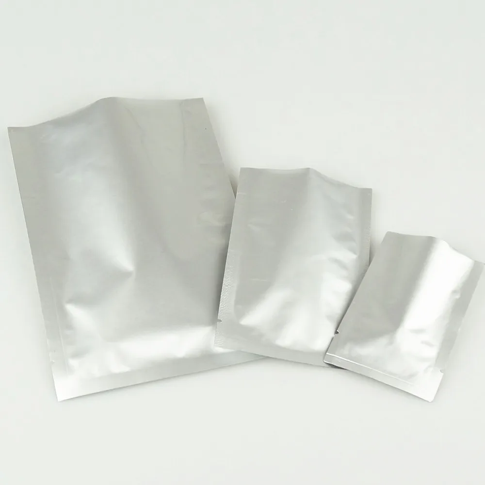 7x10cm 200pcs Pure Aluminium Bags - Silver White Heat Seal Purely Foil Plastic Food Pouch Shampoo/Powder Package Vaccum Sealable 5