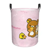 Custom Kawaii Cartoon Rilakkuma Bear Laundry Basket Foldable Toy Clothes Hamper Storage Bin for Kids Nursery 1