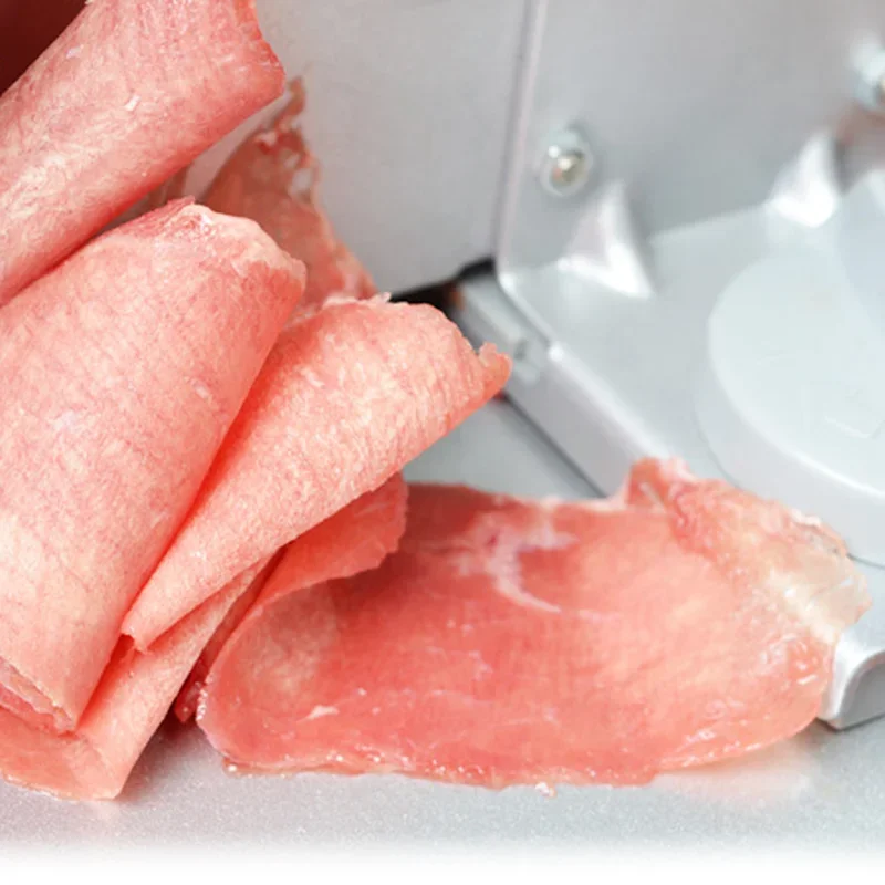 150W Meat Slicer Machine Adjustable Thickness Electric Automatic Slicer Bread Slicer Stainless Steel Knife Detachable Alloy 3