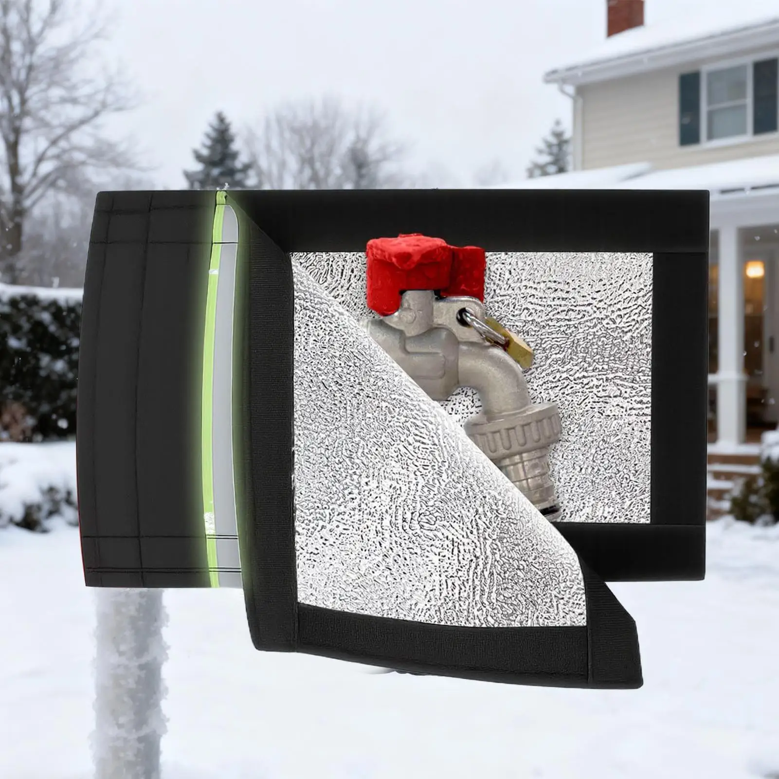Outdoor Faucet Cover Freeze Protection With Reflective Strip Hose Bib Covers For Winter For Patio Lawn Garden Christmas Home