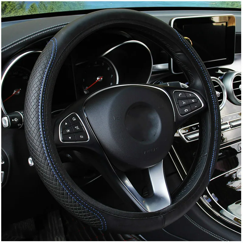 Funda trenzada para Volante de coche, accesorios para coche
