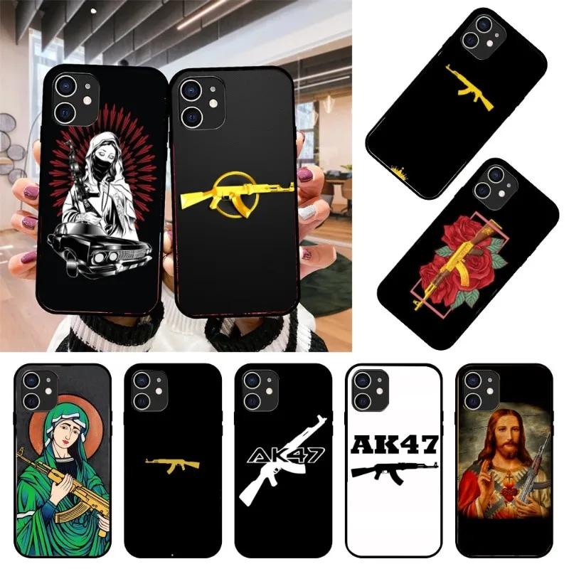AK 47 Gun Phone Case For IPhone 14 13 12 11 XS X 8 7 6 Plus Mini Pro