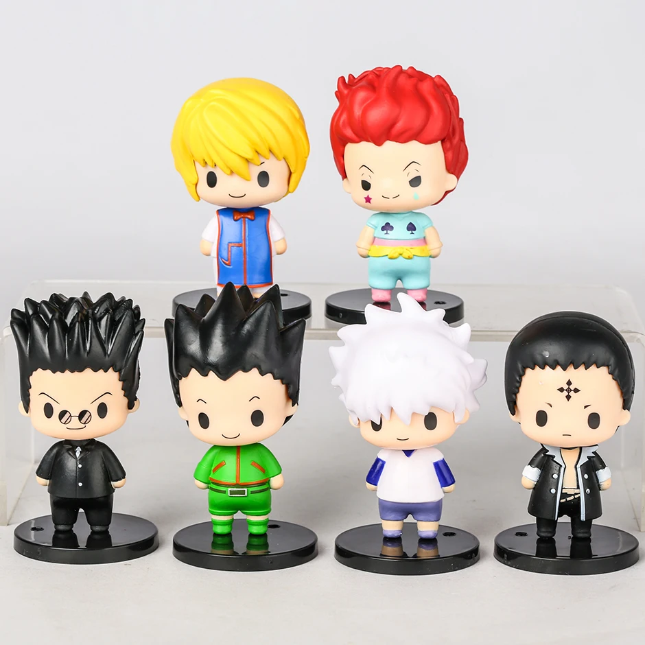 

Hunter×Hunter Gon Freecss Killua Zoldyck Kurapika Leorio Hisoka Chrollo Lucilfer Cute Figures Model Toys For Display 6pcs/set