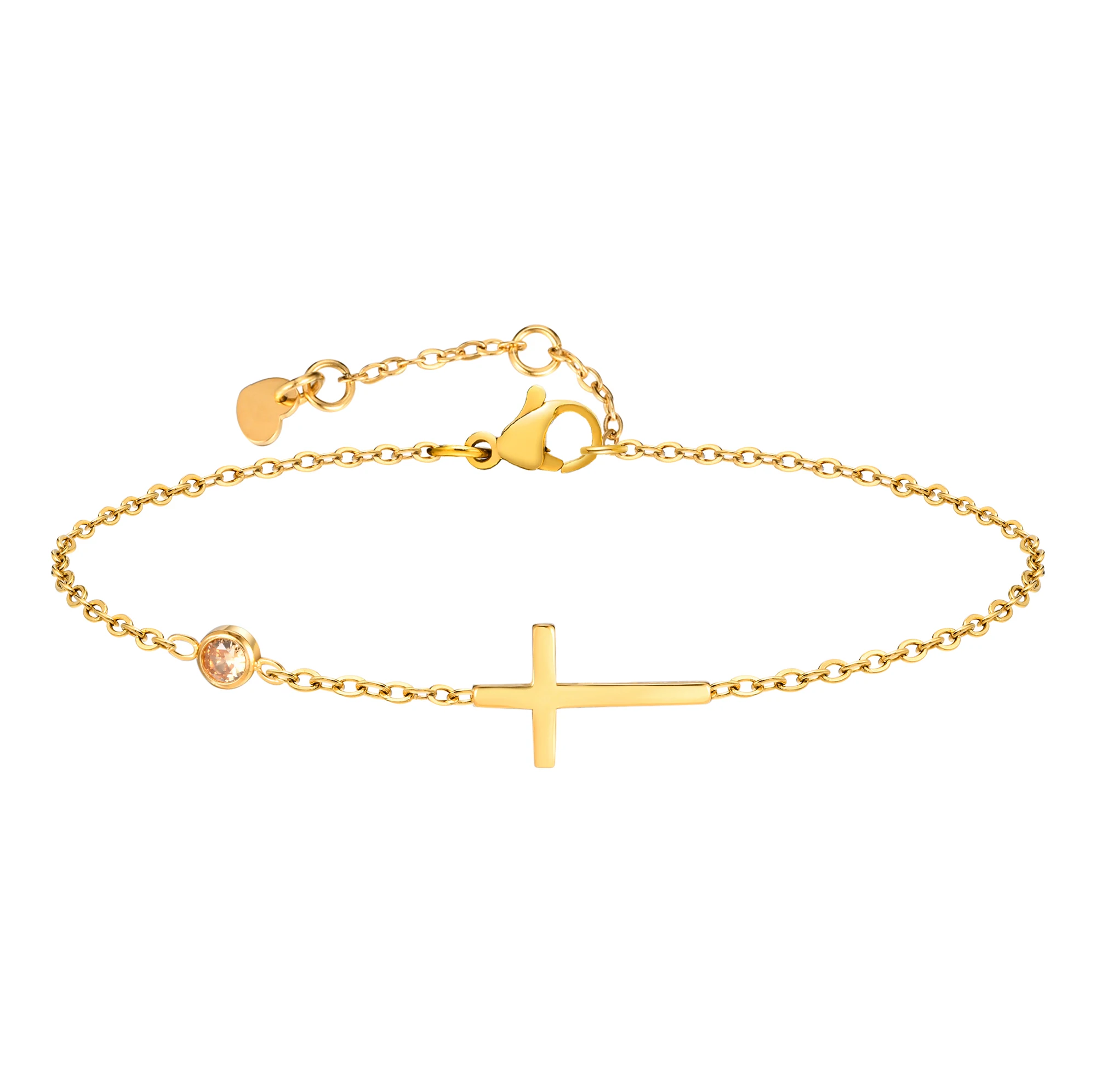 Toffany Cross|stainless Steel Cross Chain Bracelet For Women