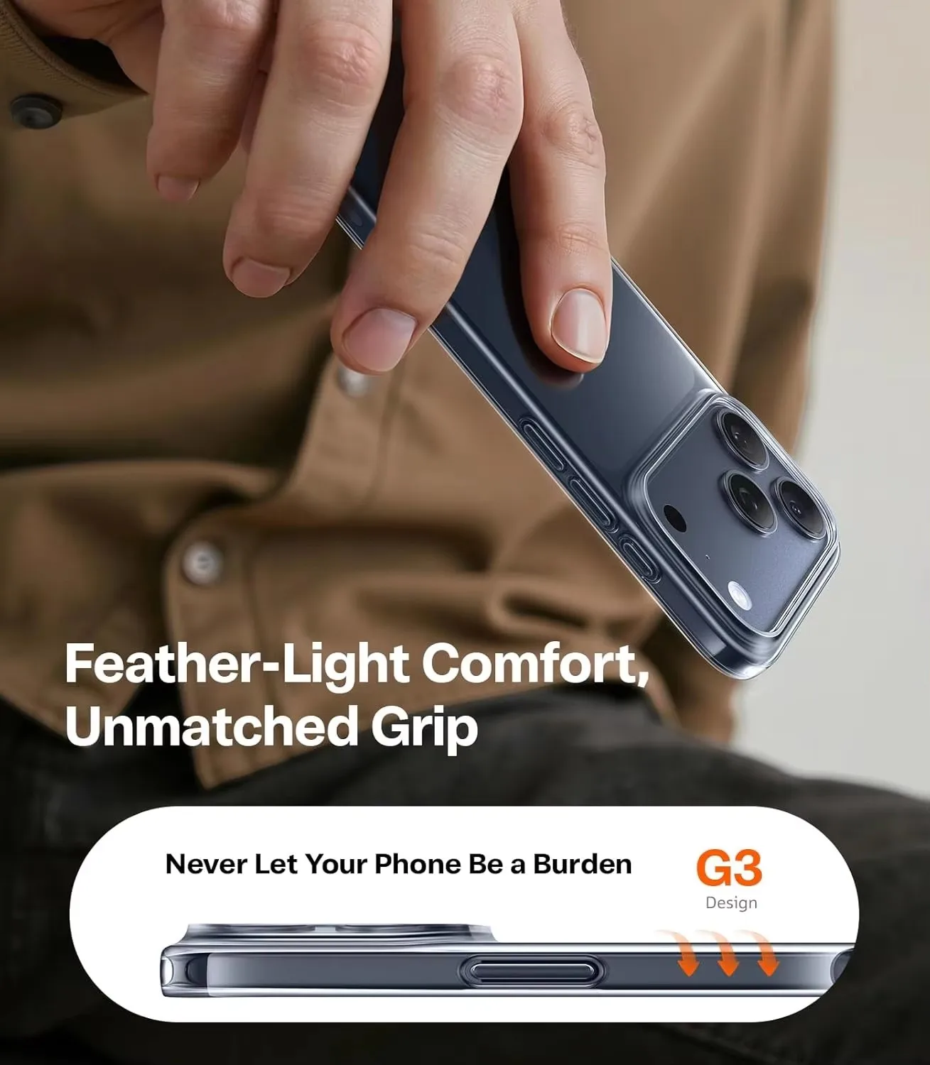 Crystal Clear Slim Protective Phone Case - Ultra Lightweight & Scratch Resistant Hard PC Cover