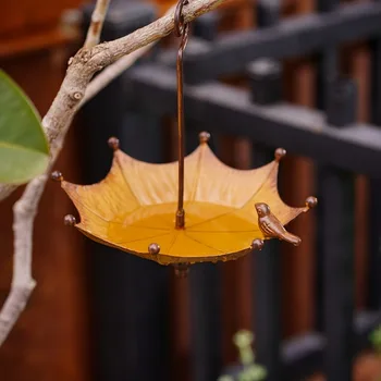 New Umbrella Shaped Hanging Bird Feeder Birdbath For Garden Yard Farm Supplies Hummingbird Feeder Supplies Birdbath Bird Bath - Image 3
