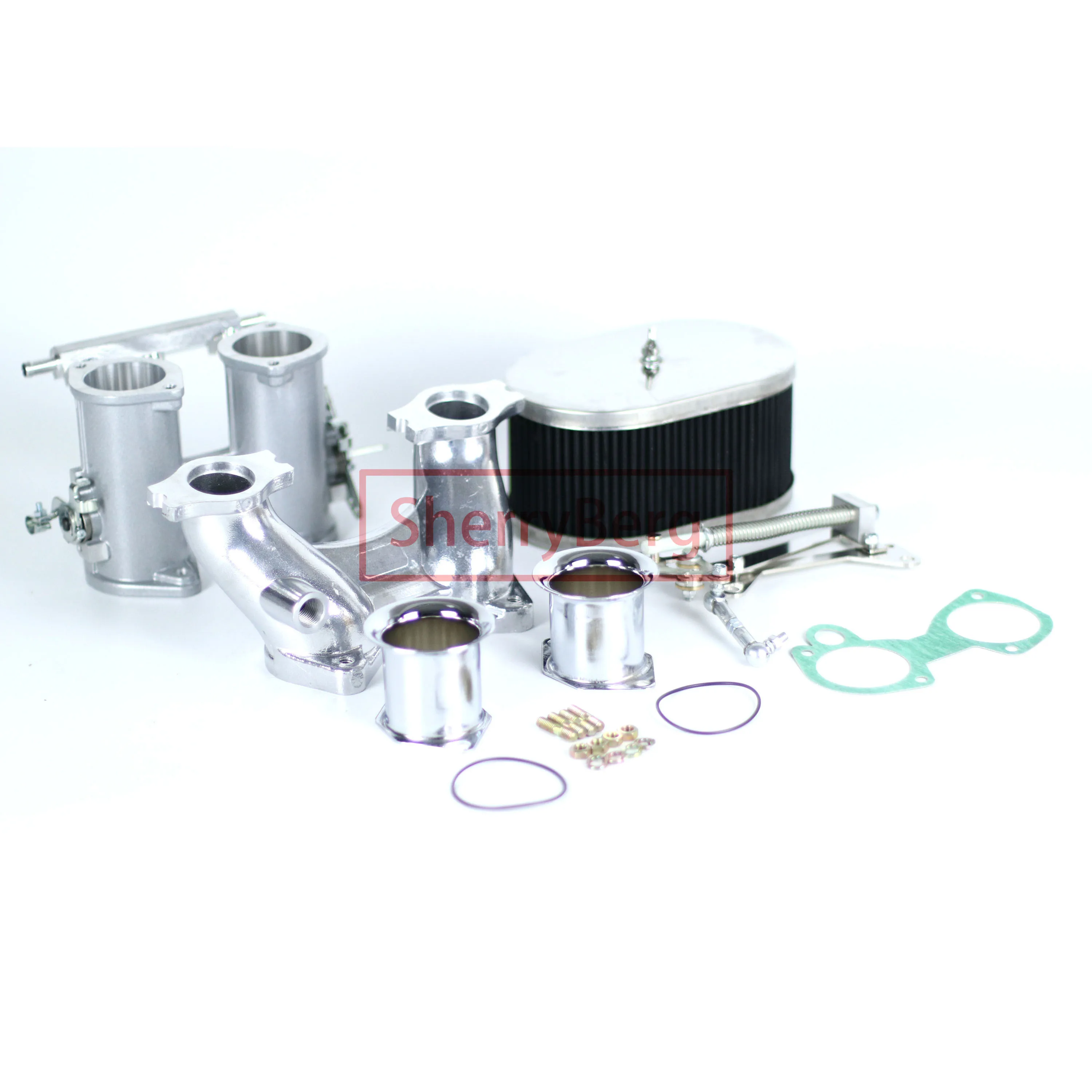 Sherryberg Kit Corpo Farfallato Collettore Filtro Aria Collegamento Per Weber Empi 40/42/45/48/50 Dcoe Per Austin Mini A Series 100Mm Nuovo