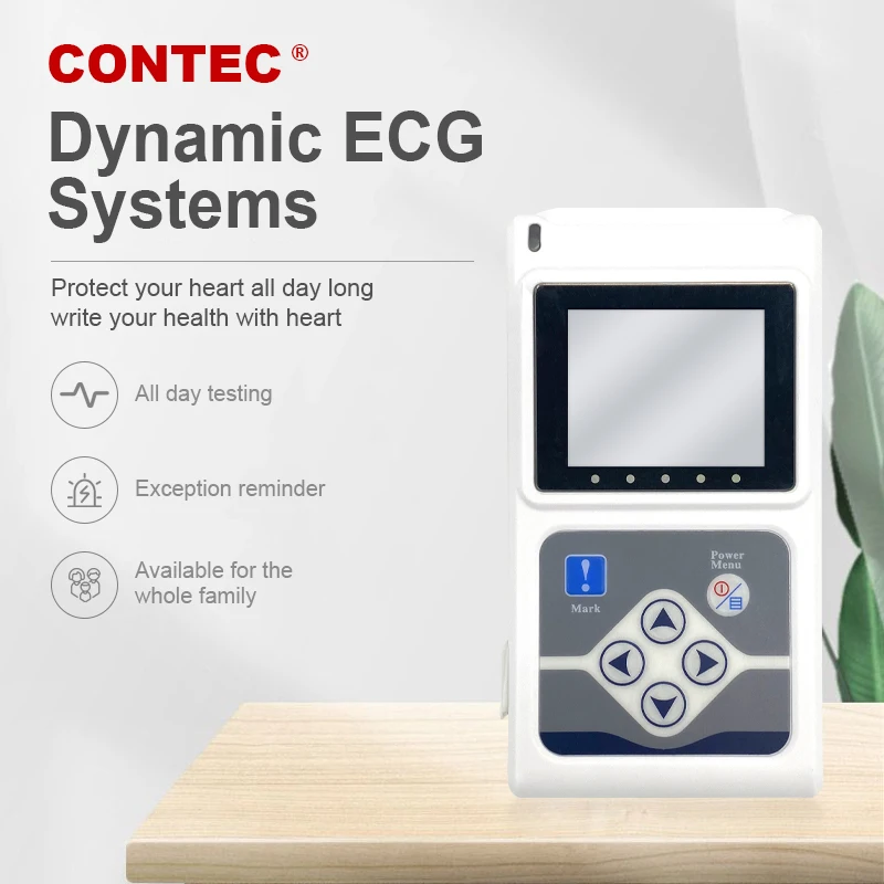 CONTEC 12 каналов пульсометр TLC5000 24 часа Holter портативное устройство ЭКГ с ЖК-дисплеем