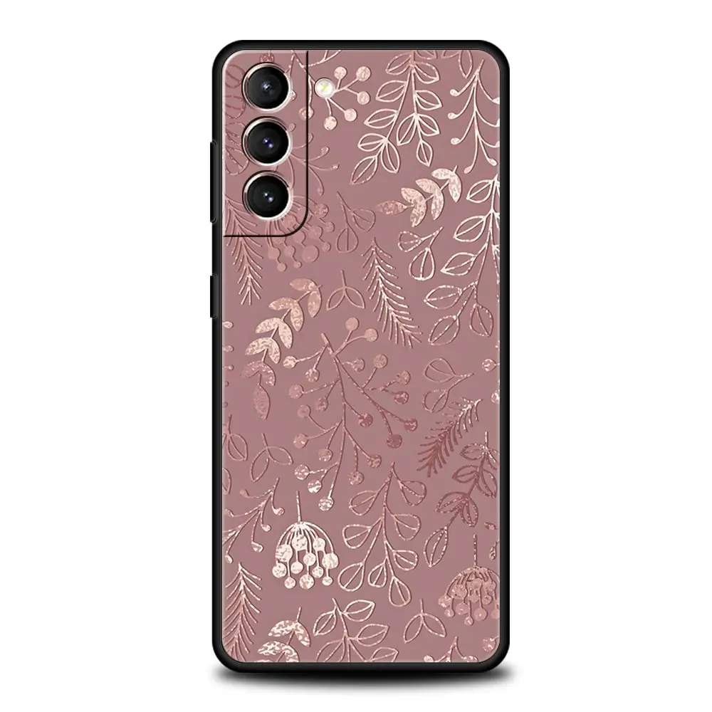 Elegant Gold Pink Marble Phone Case - Soft TPU Cover