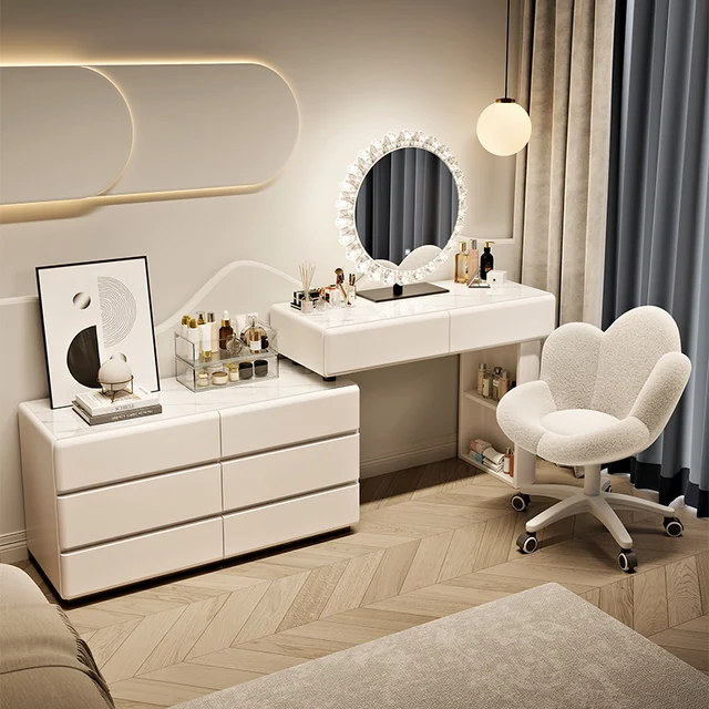 Vanités de maquillage modernes de luxe, Table de chambre à coucher Simple, armoire de rangement, chaise, Console économique, meubles de maison 1