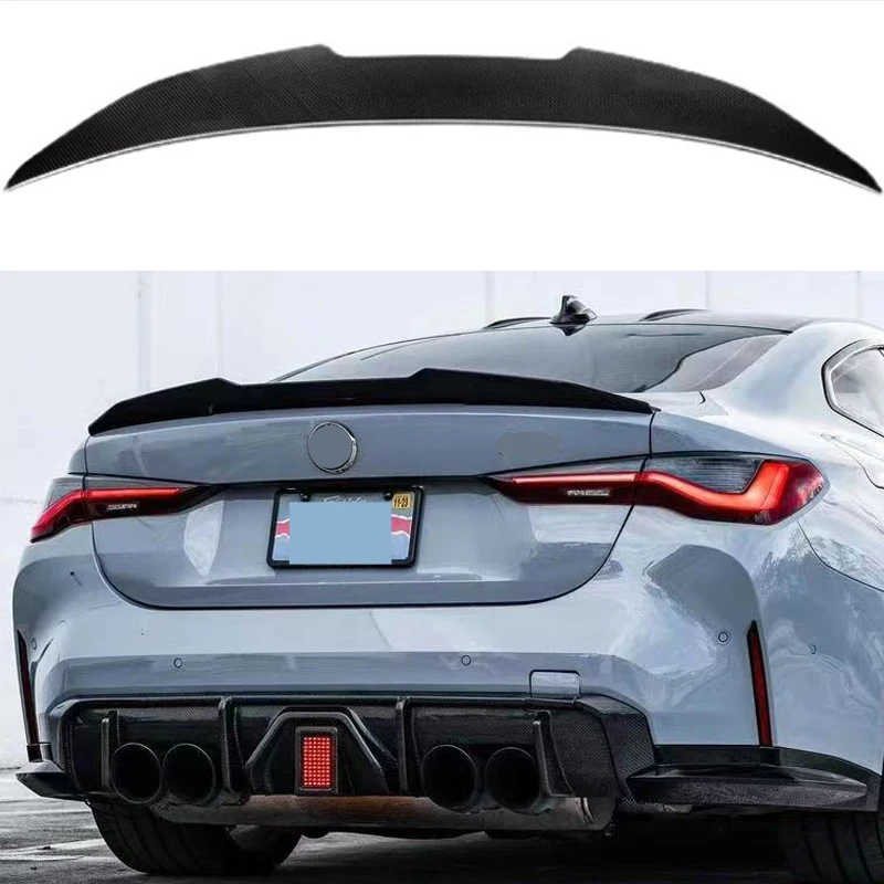 BMW 4 시리즈 G22 쿠페 M4 G82 PSM 스타일 100% 리얼 탄소 섬유 리어 스포일러, 트렁크 윙 2020-2023