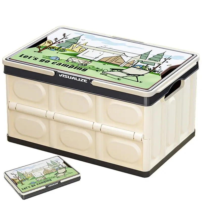 

Ящик для кемпинга, складные автомобильные корзины, складной контейнер для хранения барбекю и кемпинга, внешнее освещение для пикников, путешествий, кемпинга