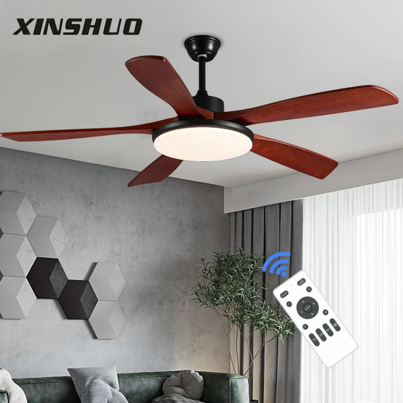 47incn/57incn strong wind ceiling fan, bright LED lights Fashion wooden