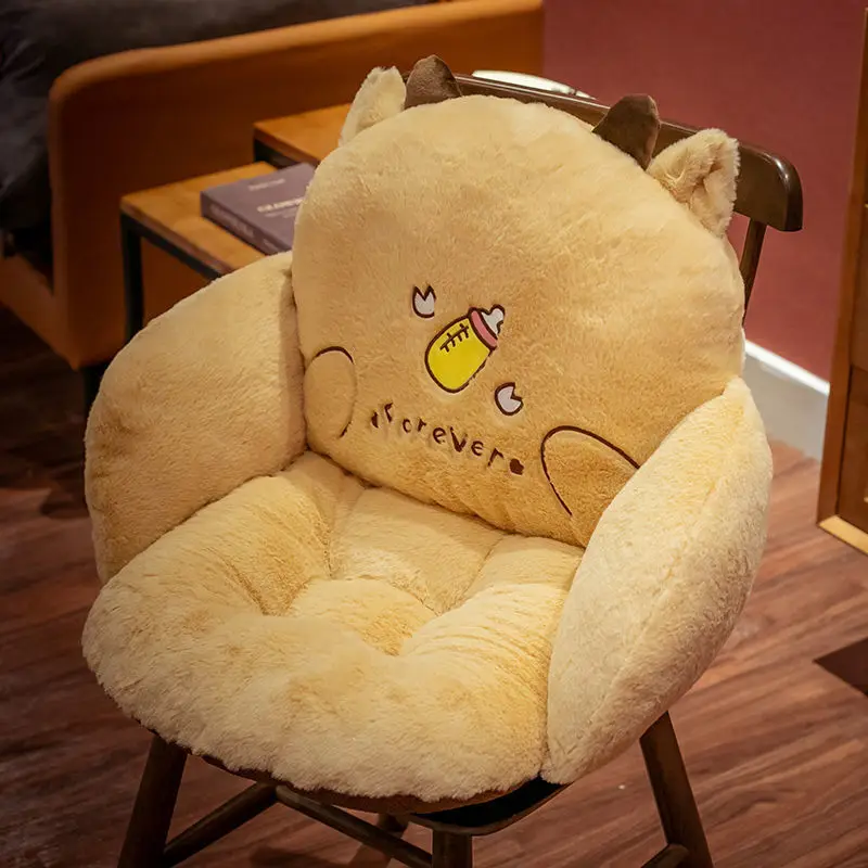 Kawaii One-piece Plush Cushion for Chair Office Seat Back Cushion