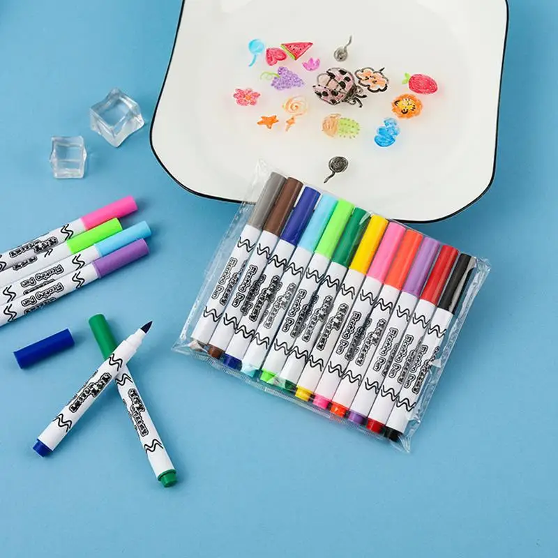 Paint Pen 6/8/12 Colors Magical Water Painting Spoon Whiteboard Markers for Kids Water Drawing Early Education