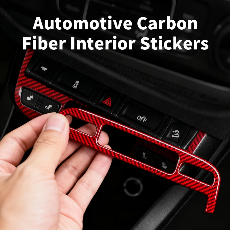 Para Chevrolet Colorado (2015-2022) consola central de fibra de carbono molduras de instrumentos pegatina de marco accesorios de ajuste Interior de coche 2