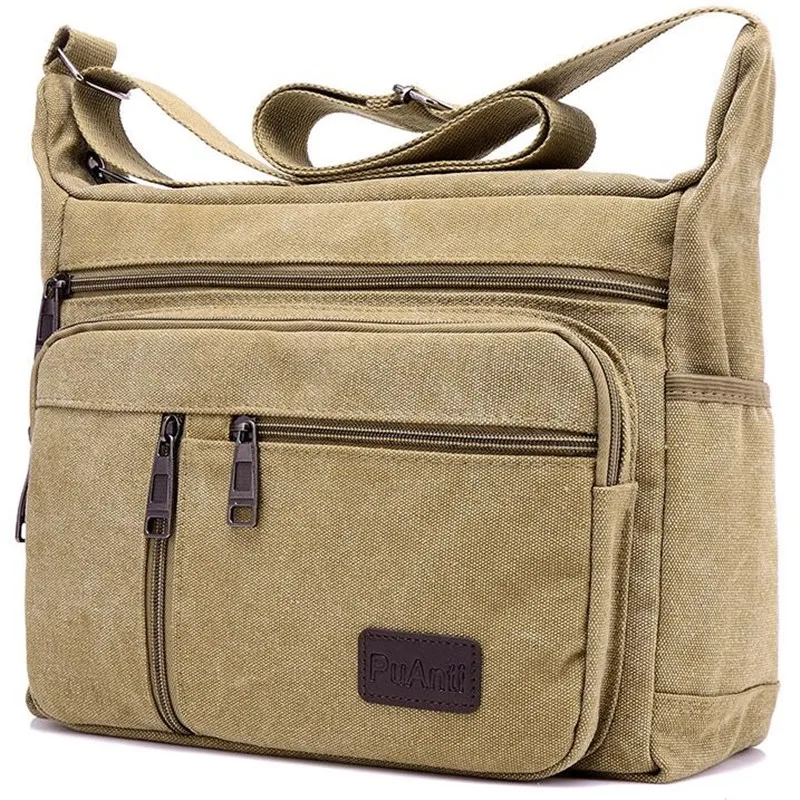 Men's Luxury Canvas Crossbody Tote - Fashionable High-Quality Shoulder Bag