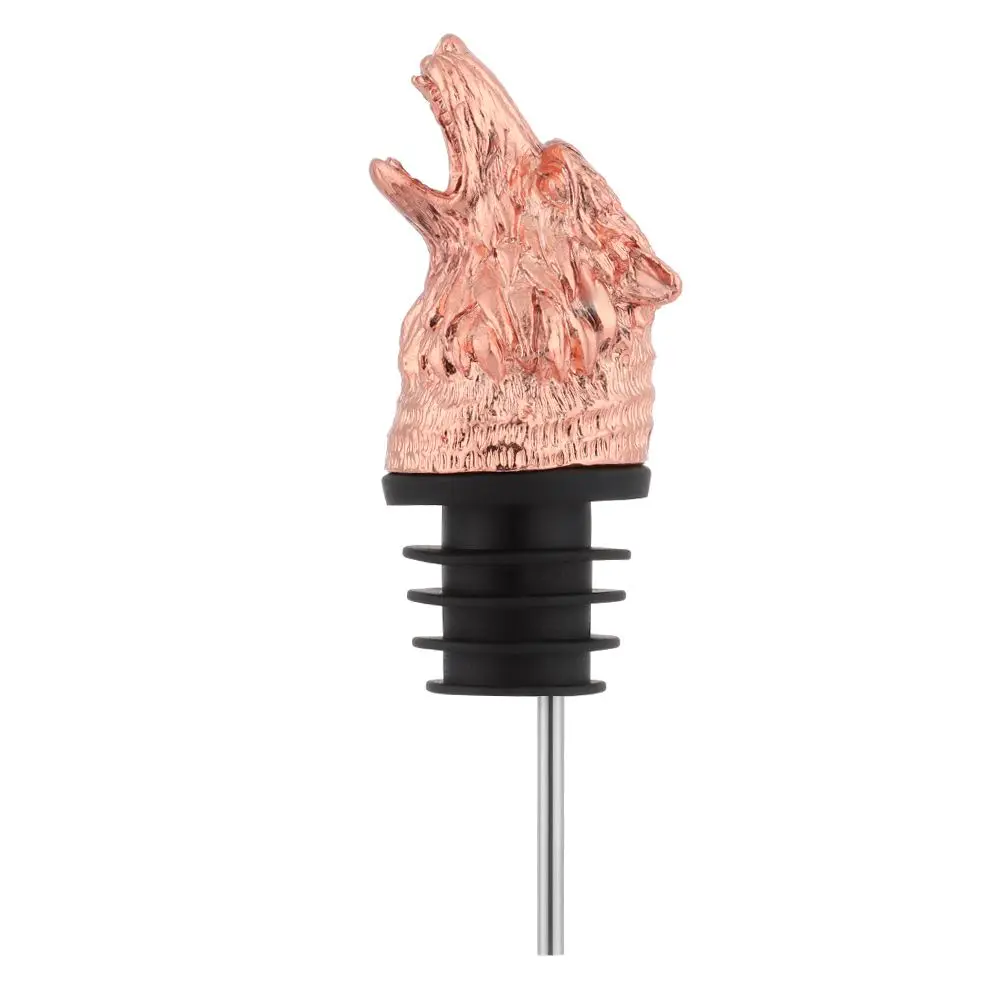 Bronzefarbener Weinausgießer & Stopper 2-in-1 – Antilopenkopf Design, Tropffrei & Luftdicht