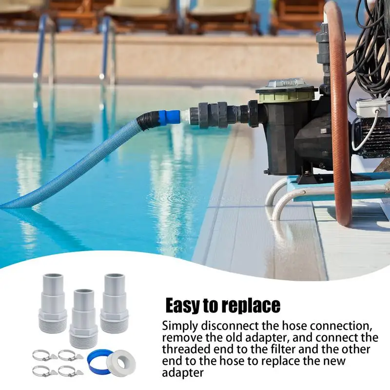 

Адаптер для шланга с резьбой и зажимами, Запасные детали для шланга 1,5 и 1,25 дюйма