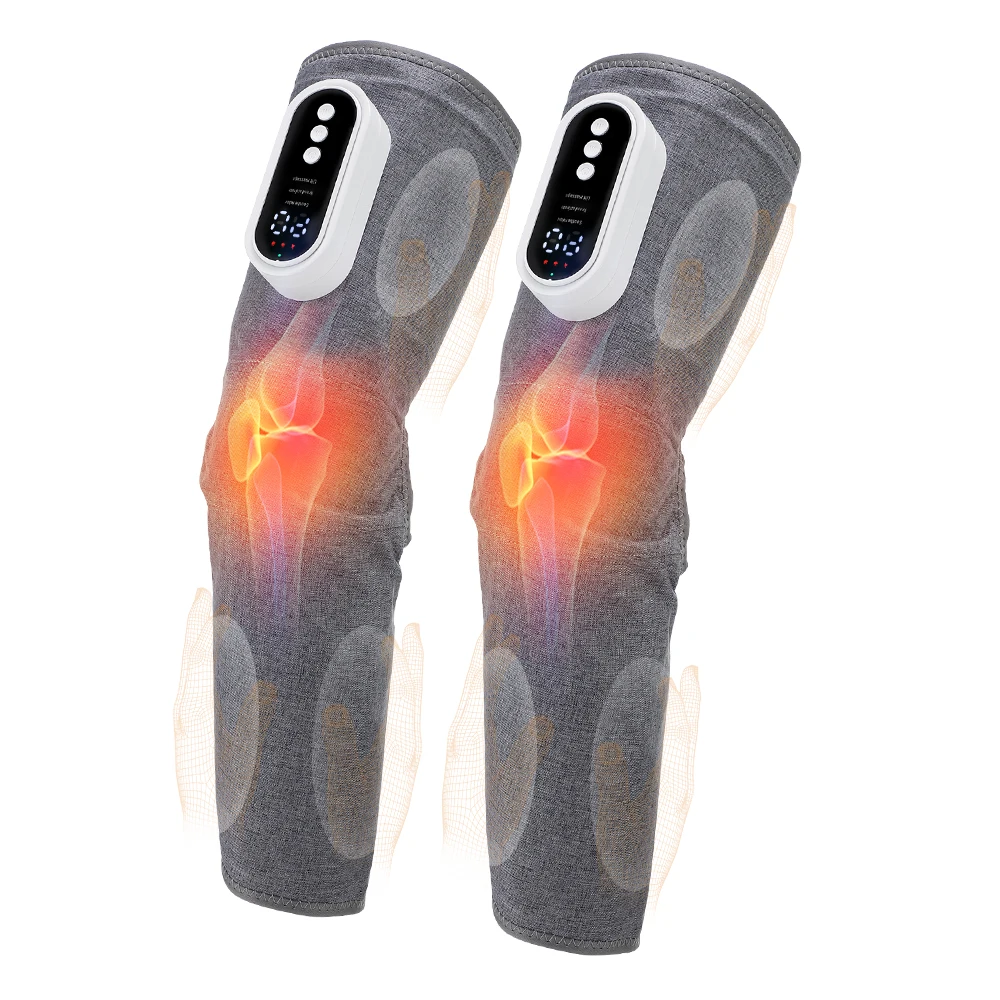 1 Pair Electric Heating Leg Massager Airbags Calf Massage Hot Compress 3 Modes 3 Gears Relax Muscle Fatigue USB Rechargeable 1