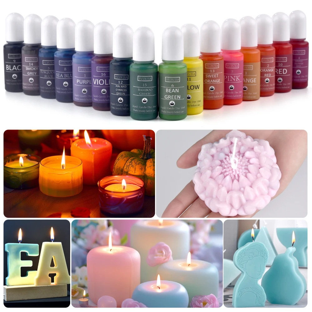 Description Picture 4 of item16 Colors Candle Wax Pigment Colorant Non-Toxic Soy Candle Wax Pigment Liquid Dye Soy Wax DIY Soap Dyes Candle Making Supplies