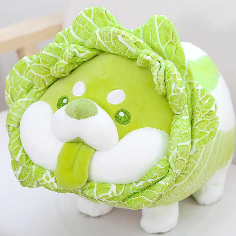 Vegetable Spirit Cabbage Dog Plush Doll Ugly Cute Vegetable Dog Doll Girl Birthday Doll Puppy Pillow Soft And Cute spirit riding free lunch box waterproof anime girl warm cooler thermal food insulated lunch bag for women kids school tote bags