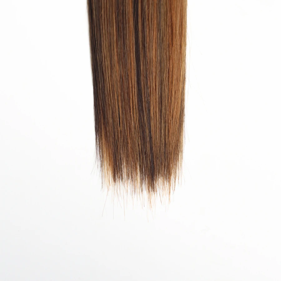 Extension per Capelli Lisci in Fibra Sintetica 10/12/14 Pollici, Ombre Biondo Marrone, Morbidi e Resistenti al Calore - immagine 6