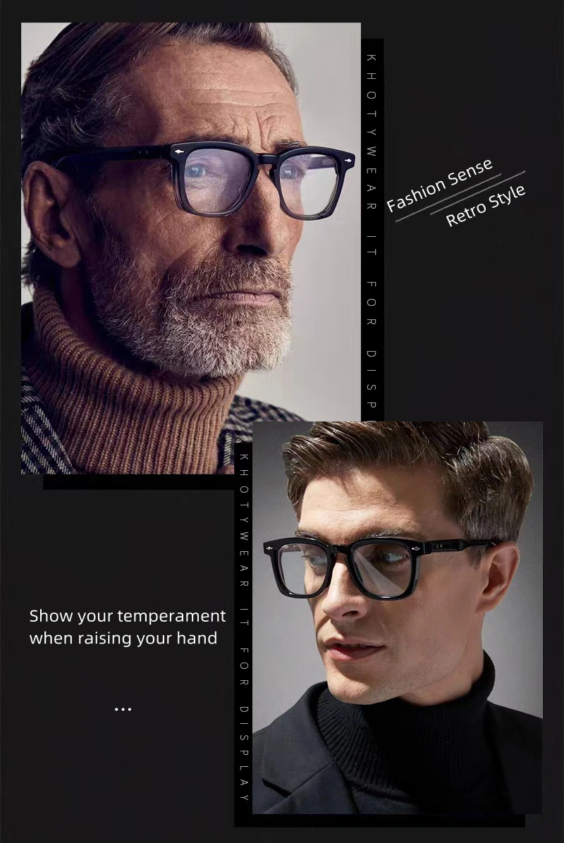 Photochromic Reading Glasses - Retro Square Frame Men’s Blue Light Blocking Eyewear