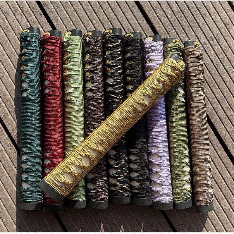 Tsuka-Japanischer Samurai-Schwertgriff, Katate Maki Tsukamaki – Katana-Griffverpackungen mit echtem Gleicher, Seide Ito, Holzgriff – Detail 14