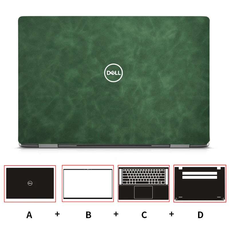 Elegant Leather Full Body Laptop Case with Stylish Sticker Cover
