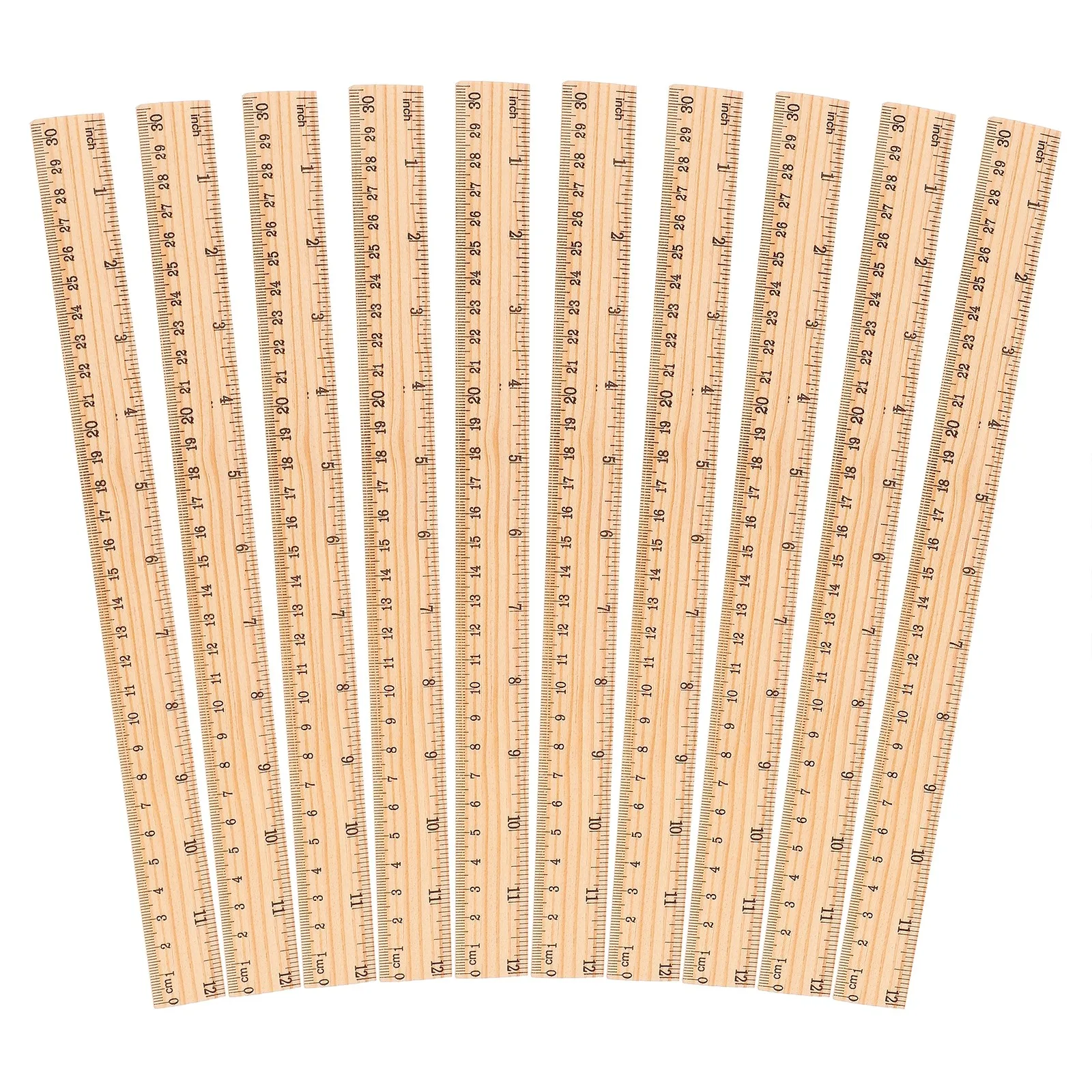 30Pcs 나무 자 세트 8 인치 20Cm 건축가 학생을위한 직선 측정 도구 디자이너 엔지니어 직선 자