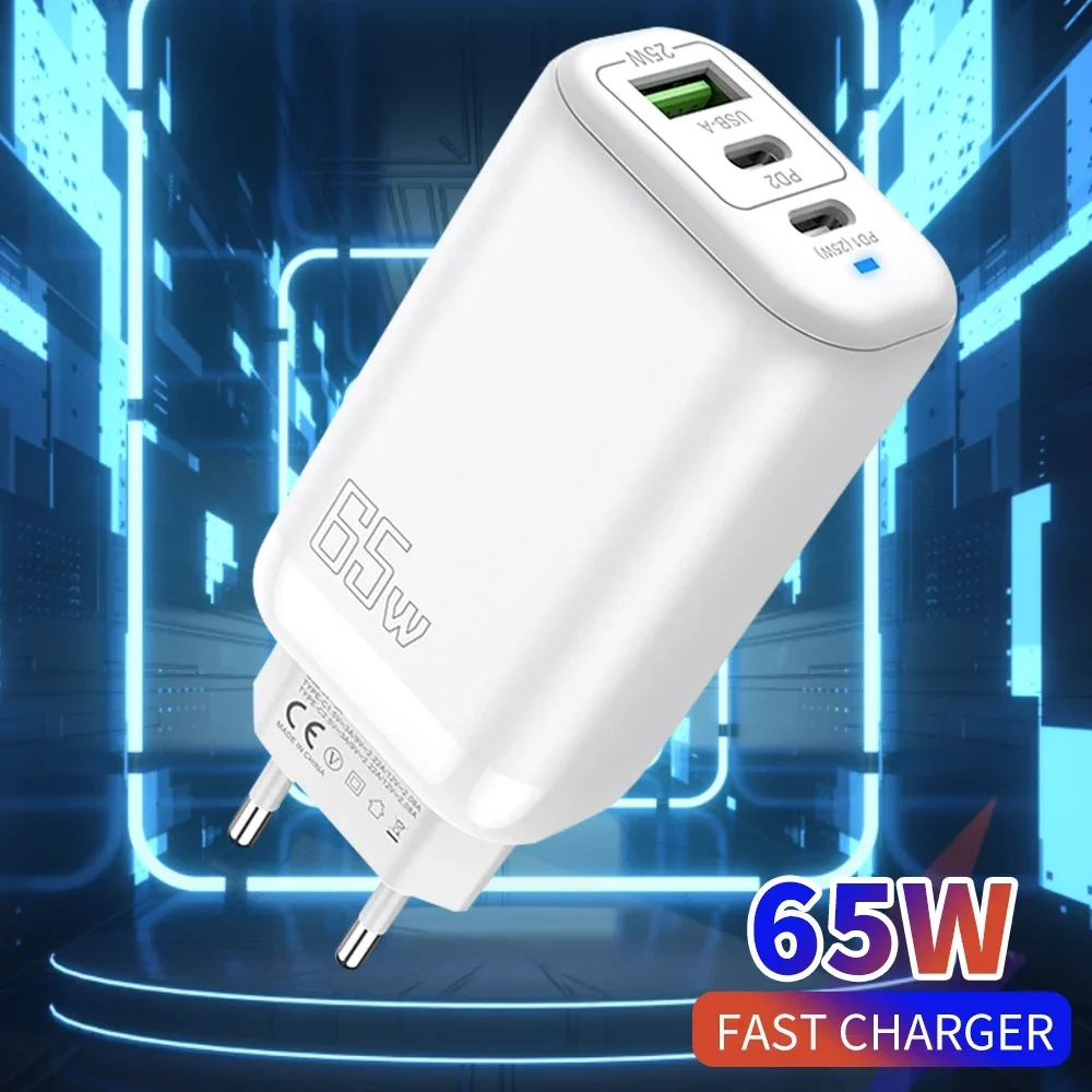 65W USB Type C Charger Fast Charging Quick Charge3.0 Mobile Phone Charger Adapter For iPhone 15 16 Pro Max Xiaomi Huawei Samsung