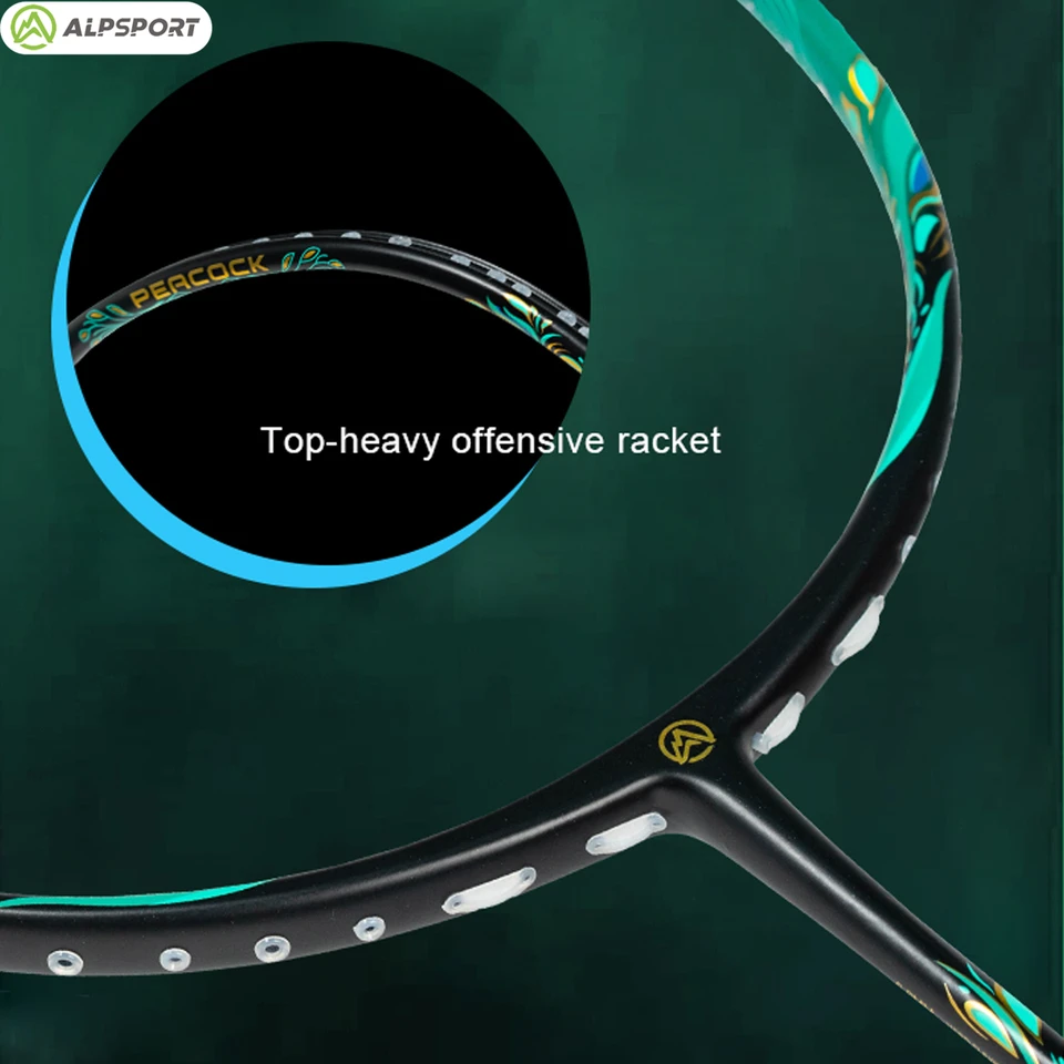 カーボンファイバーバドミントンラケット,ケーブルとバッグ付き