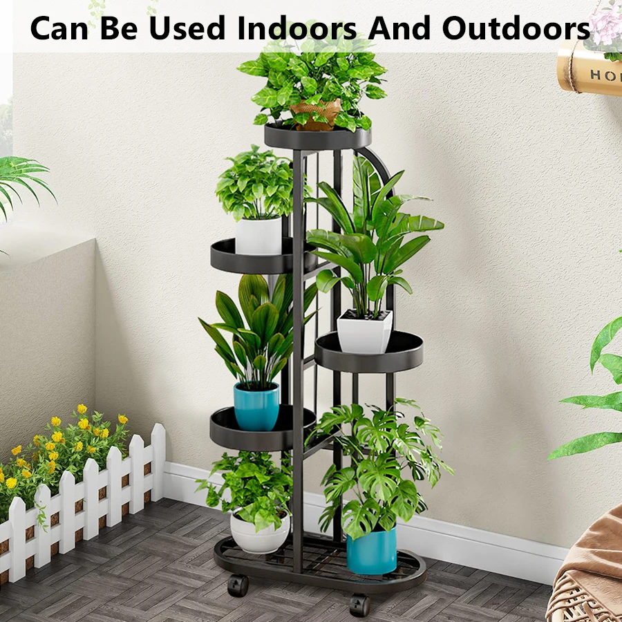 Plant Stand Tray flower rack wrought iron flower pot rack for living room floor-standing balcony indoor plant stand