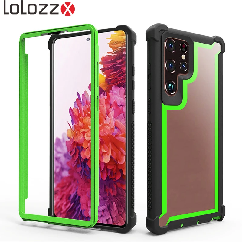 2 in 1 Shockproof Bumper Case For Samsung Galaxy S22 Ultra S21 FE S20