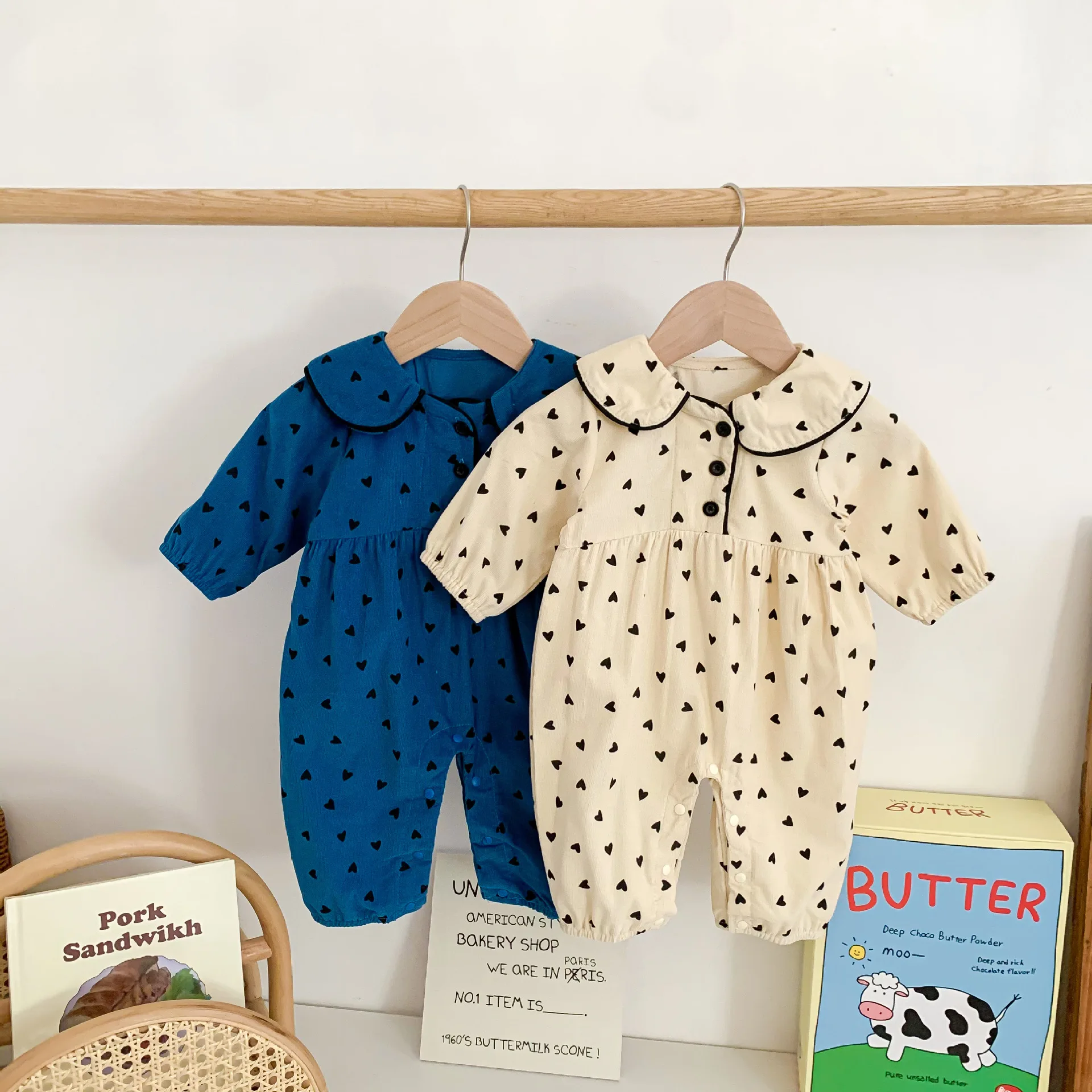 Autumn Baby Corduroy Rompers Long Sleeve Outwear