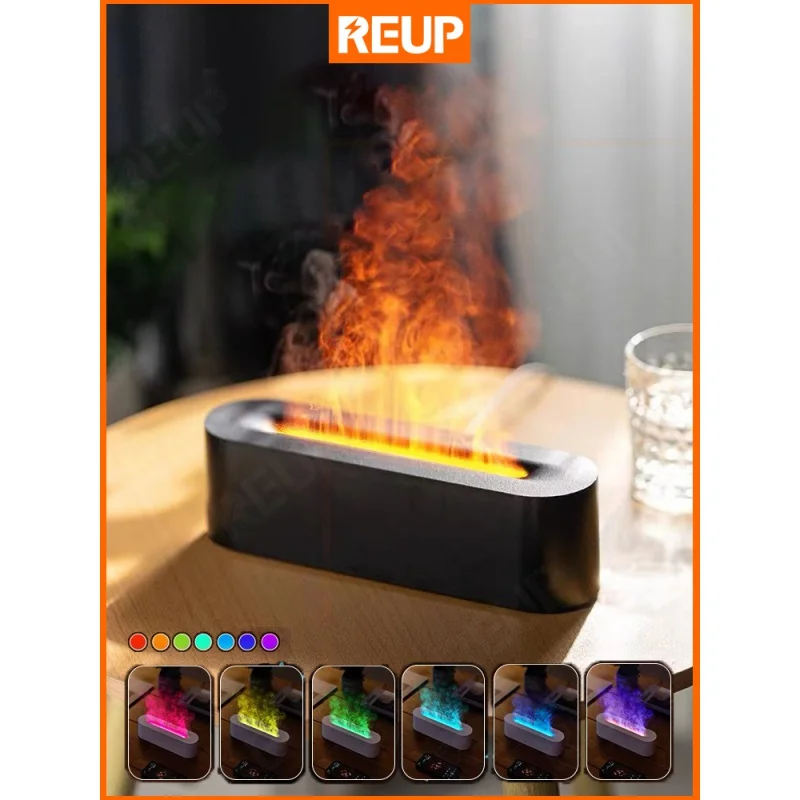 Colorful Flame Air Humidifier Essential Oils Humidifiers Mini Diffuser Switching Atmosphere to Help Sleep Aroma Diffuser
