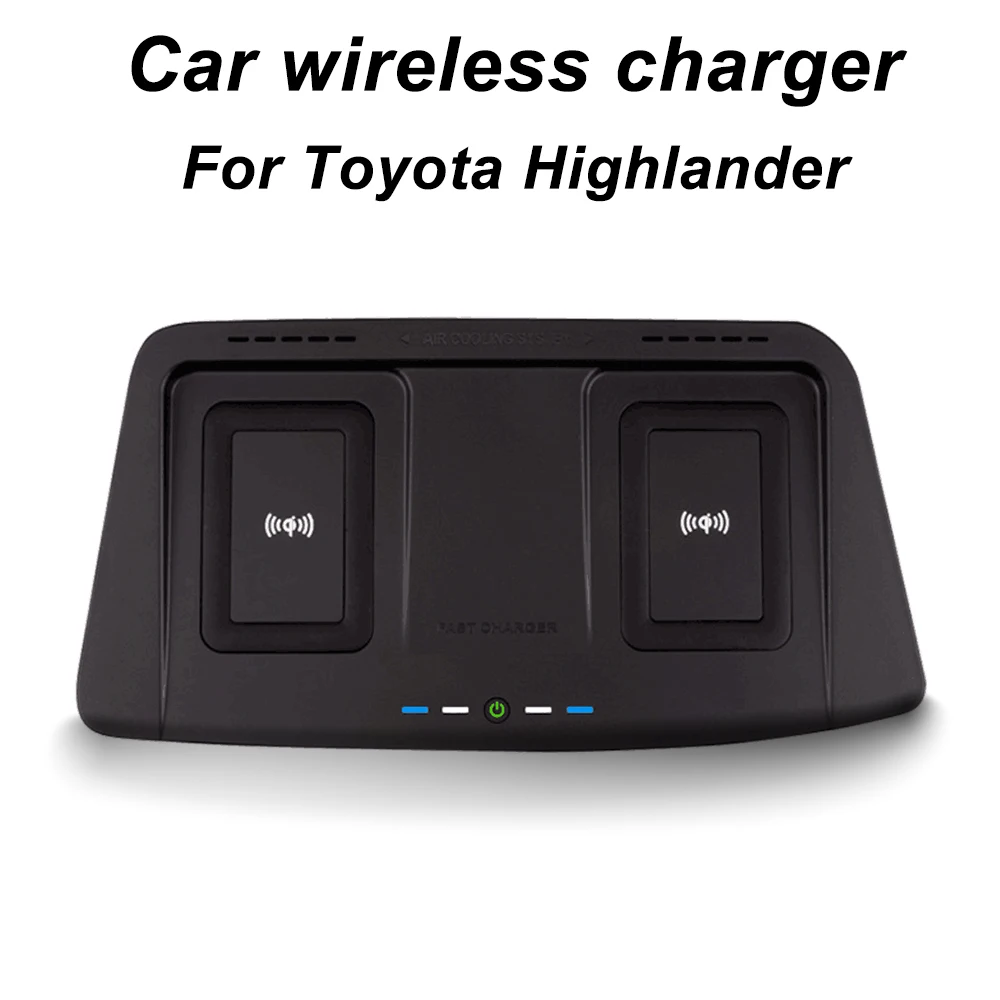 

Автомобильный беспроводной зарядный коврик для Toyota Highlander 2015-2021, зарядное устройство для телефона, быстрая зарядка, держатель мобильного телефона, аксессуары для интерьера