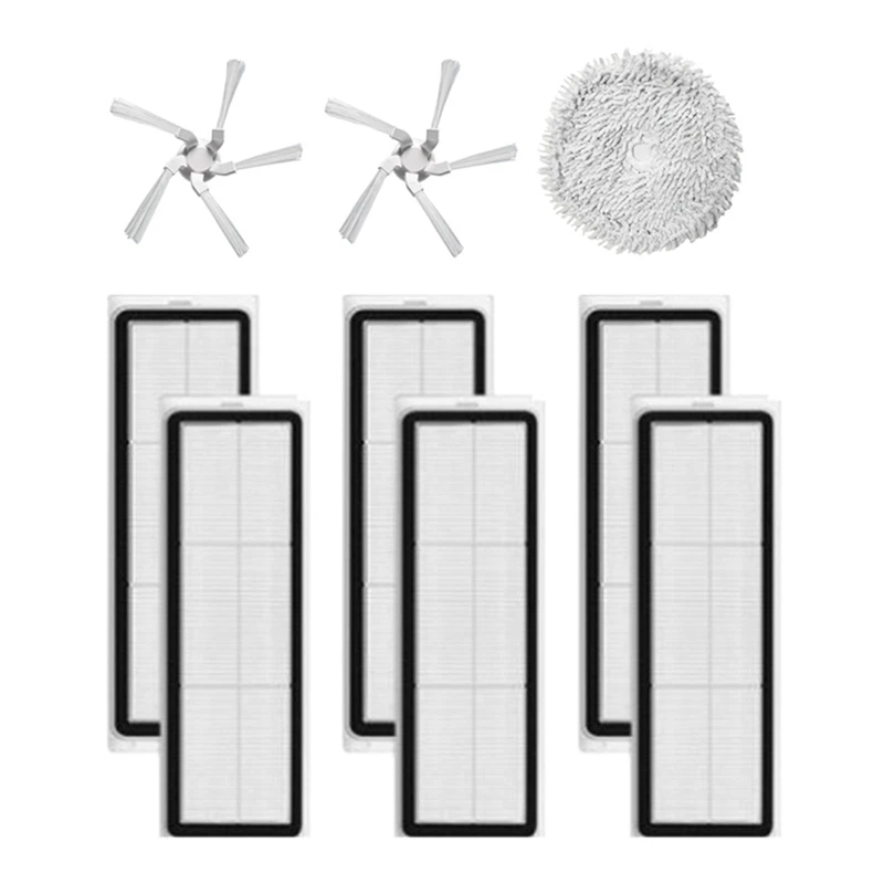 

Аксессуары для робота-пылесоса Xiaomi Dreame W10/W10 Pro, моющийся фильтр НЕРА, боковая щетка, насадка на швабру, 9 шт.