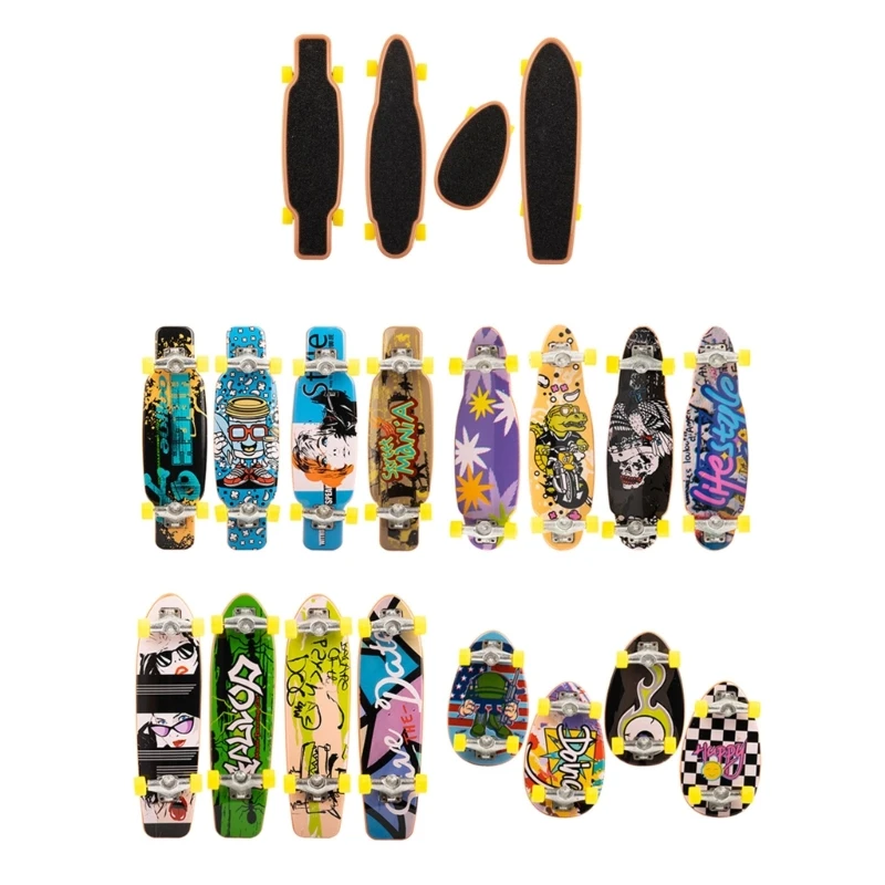 

4/16 Piece Finger Skateboards for Kids Mini Fingerboard Toy Hand Skateboard Party Favor Christmas Birthday Gifts Y55B